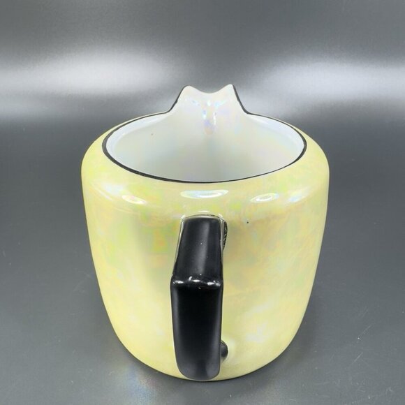 VIntage Czech China Porcelain Lusterware Yellow Black Small Pitcher Creamer VTG - Picture 9 of 12